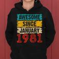 42 Year Old Awesome Since Januar 1981 42 Geburtstag Geschenke Frauen Hoodie