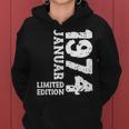 49 Geburtstag Frauen Männer Limited Edition Januar 1974 Frauen Hoodie