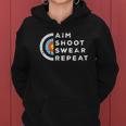 Aim Shoot Swear Repeat Archery Costume Archer Gift Archery Women Hoodie Graphic Print Hooded Sweatshirt