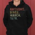 Awesome Since March 1970 50Th Birthday Gifts 50 Years Old Women Hoodie