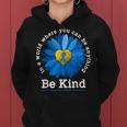Be Kind Blue Sunflower Child Abuse Prevention Awareness Women Hoodie