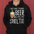 Beer And Sheltie Funny Dog Mom Or Dog Dad Gift Idea Women Hoodie