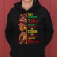 Black History Month African Woman Afro I Am The Storm V7 Women Hoodie
