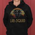 Black Lab Squad Retro Funny Labrador Mom Dad Lover Gifts Women Hoodie
