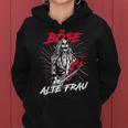 Böse Alte Frau Oma Rockerin Spruch Frauen Hoodie