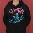 Bows Or Burnouts Gender Reveal Idea For New Mom Or New Dad Women Hoodie