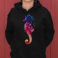 Colorful Sea Horse Lover Dad Mom Funny Kidding Women Hoodie
