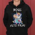 Damen Böse Alte Frau Für Oma Großmuter Spruch Rockerin Frauen Hoodie