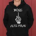 Damen Böse Alte Frau Für Oma Großmuter Spruch Rockerin V2 Frauen Hoodie