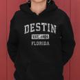 Destin Florida Fl Vintage Established Sports Design Women Hoodie Graphic Print Hooded Sweatshirt