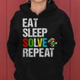 Eat Sleep Solve Repeat Speed Funny Cubing Puzzle Cube Lover Women Hoodie