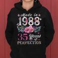 Floral 35Th Birthday Gift Ideas For Women Best Of 1988 Women Hoodie