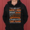 Funny Am A Lucky Son Im Raised By A Freaking Awesome Mom Gift Women Hoodie