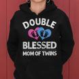 Funny New Mom Of Twins Gift For Women Mother Announcement Women Hoodie