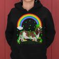 Funny Shamrock Vintage Rainbow Basset Hound St Patricks Day Women Hoodie