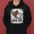 Game Day Baseball Decorations Leopard Heart Soccer Mom Mama Women Hoodie