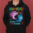 Godmother Of The Baby Shark Birthday Godmother Shark Women Hoodie