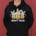 Hoppy Hour Funny Easter Beer Pints Bunny Ears Drinking Gift Women Hoodie