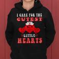 I Care For The Cutest Little Hearts Groovy Nurse Valentines V2 Women Hoodie