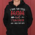 I Have Two Titles Mom And Teacher Buffalo Plaid Women Hoodie