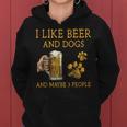 I Like Beer And Dogs And Maybe 3 People Funny Vintage Women Hoodie
