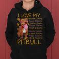 I Love My Pitbull Pittie Mom Dad Youth Gifts Funny Pit Bull Women Hoodie