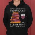 Was Ich Lese Bücher Trinke Wein Frauen Hoodie