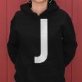 J Buchstabe Zahl Symbol Alphabet Initiale Frauen Hoodie