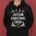Justin Name Gift Christmas Crew Justin Women Hoodie
