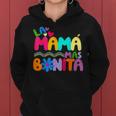 La Mama Mas Bonita Retro Groovy Funny Spanish Mothers Day Women Hoodie