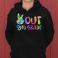 Last Day Of School Peace Out 2Nd Grade Teacher Kids Tie Dye Women Hoodie