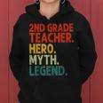 Lehrer Der 2 Klasse Held Mythos Legende Vintage-Lehrertag Frauen Hoodie