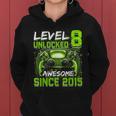 Level 8 Unlocked Awesome Since 2015 8Th Birthday Gaming V3 Women Hoodie