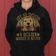 Life Is Good Golden Retriever Funny Mom Mama Dad Kids Gifts Women Hoodie