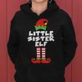 Little Sister Elf Matching Family Christmas Adorable Costume Women Hoodie