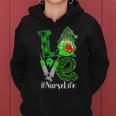 Love Gnome Nurse Life Er Rn St Patricks Day Leopard Shamrock V2 Women Hoodie