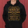 March 1963 60 Year Old 60Th Birthday Gifts Vintage 1963 Women Hoodie