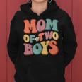 Mom Of Two Boys From Son Groovy Mothers Day Mom 2 Boys Women Hoodie