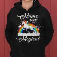 Moms Are Magical Mothers Day With Rainbow Unicorn Women Hoodie