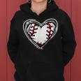 Mothers Day Gifts Distressed Heart Baseball Heart Mom Mama Women Hoodie