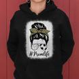 Mothers Day Volleyball And Soccer Mom Life Messy Bun Leopard Women Hoodie