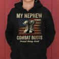 My Nephew Wears Combat Boots Proud Army Aunt Veteran Women Hoodie