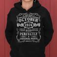 Oktober 1974 Geschenk 48 Geburtstag Mann Mythos Legende Frauen Hoodie