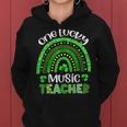One Lucky Music Teacher Rainbow Shamrock St Patricks Day Women Hoodie
