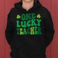 One Lucky Teacher Retro Vintage St Patricks Day Women Hoodie