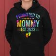 Promoted To Mommy Est 2023 New Mom Gift Tie Dye Mothers Day Women Hoodie