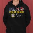 Proud Coast Guard Sister With American Flag Gift Veteran Day Women Hoodie