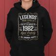 Retro Birthday Legends Were Born In 1982 September Women Hoodie Graphic Print Hooded Sweatshirt