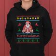 Santa Claus Middle Finger Merry Fuckmas Ugly Christmas Gift Women Hoodie