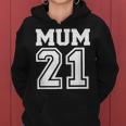 Schwarzes Hoodie Mum 21 im Sportdesign, Perfektes Tee für Mütter